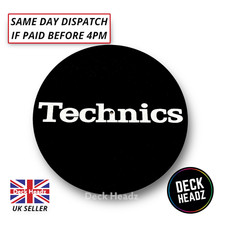 Technics Slipmat Black with White logo Slip Mat 12" Vinyl Turntables 1200 1210