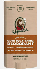 DR. SQUATCH Men's Natural Solid Deodorant Wood Barrel Bourbon - Aluminum-Free 2.