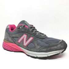 New Balance 990 v4 Walking Shoes Sneakers Womens Size 9 Gray Pink Suede Made USA
