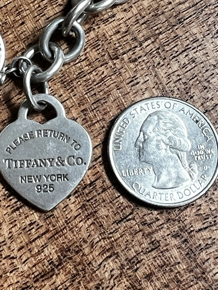 Great Tiffany & Co Sterling Silver Return to Toggle Heart Tag  Rolo  Bracelet - Image 3 of 4
