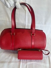 Louis Vuitton Epile Souffle Handbag Red Leather with Pouch Excellent Condition
