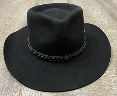 Kakadu Traders hat Fur Felt Black 7 58 Outback Cowboy snowy river 