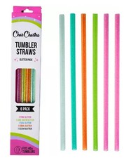 CharCharms 6pk Glitter Reusable Straws For 40oz Tumbler NEW  FREE FAST SHIPPING