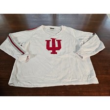 Colosseum Indiana University Sweatshirt Womens XL White IU Hoosiers Glitter Slee