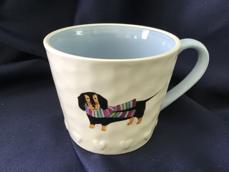 HARVEST GREEN STUDIO DACHSHUND DOG MUG never used! NEW! EXCELLENT!