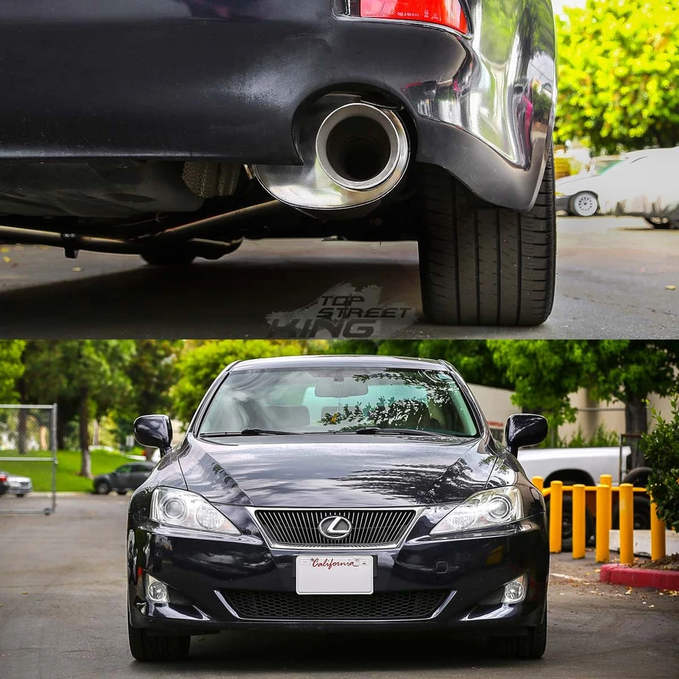 PARA 06-10 LEXUS IS250/IS350 V6 ESCAPE DOBLE PUNTA ACERO INOXIDABLE EJE TRASERO Foto 4 de 4