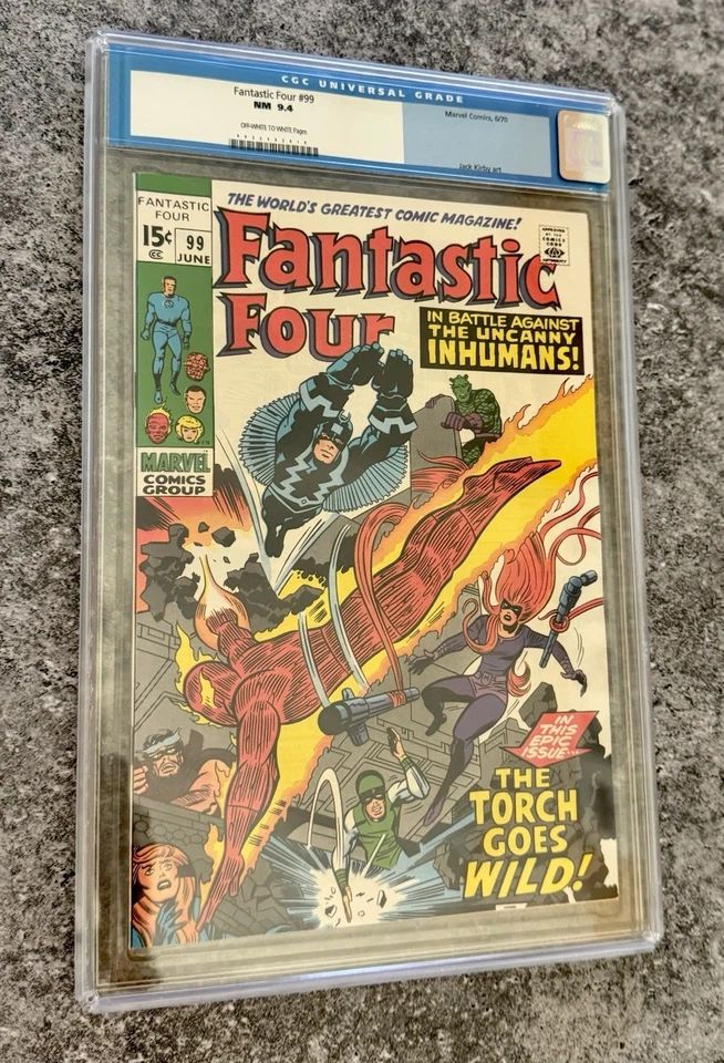 FANTASTIC FOUR #99 CGC 9.4  1970 - OLD BLUE LABEL!! RE-SUB 9.6? OW- White Pages - Image 4 of 4