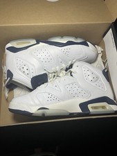 Air Jordan 6 Retro GS White Midnight Navy Size 6Y Used w/ Box Clean