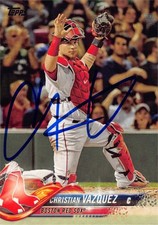 Christian Vazquez autographed baseball card 2018 Topps #103 (Boston Red Sox)