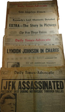 9 John F. Kennedy Assassination Death - November 1963 Newspapers - LA San Diego