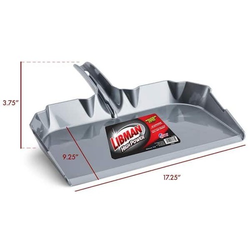 Industrial Quality Dust Pan Extra Wide 17 Inch Super Heavy Duty Support Handle - Picture 8 of 9