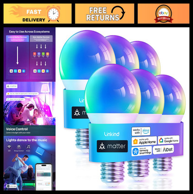 WiFi Smart Light Bulbs, RGBTW Color Changing, Music Sync, Compatible with Alexa,
