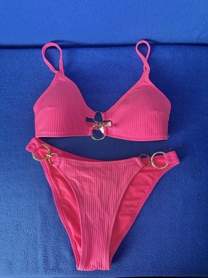 Censored Bikini Set Zweiteiler BH Gr. M Plus Badehose Gr. 34 Neon Farbe Pink