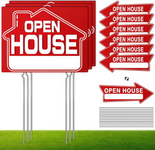 Open House Signs for Real Estate 9 Pcs , 6 Pcs Directional Arrows Signs, 3 Pcs