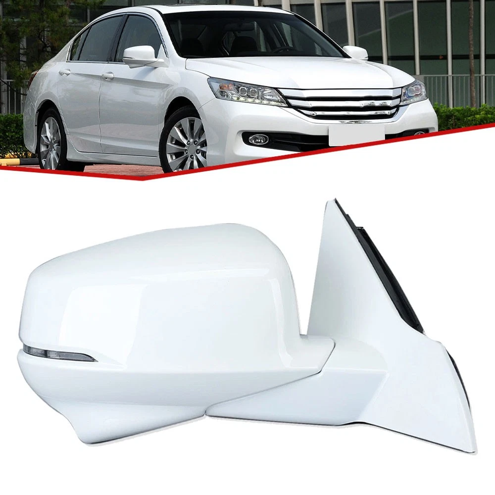 White Right Side Mirror Heated W/ View Camera For Honda Accord Sedan 2013- 2016