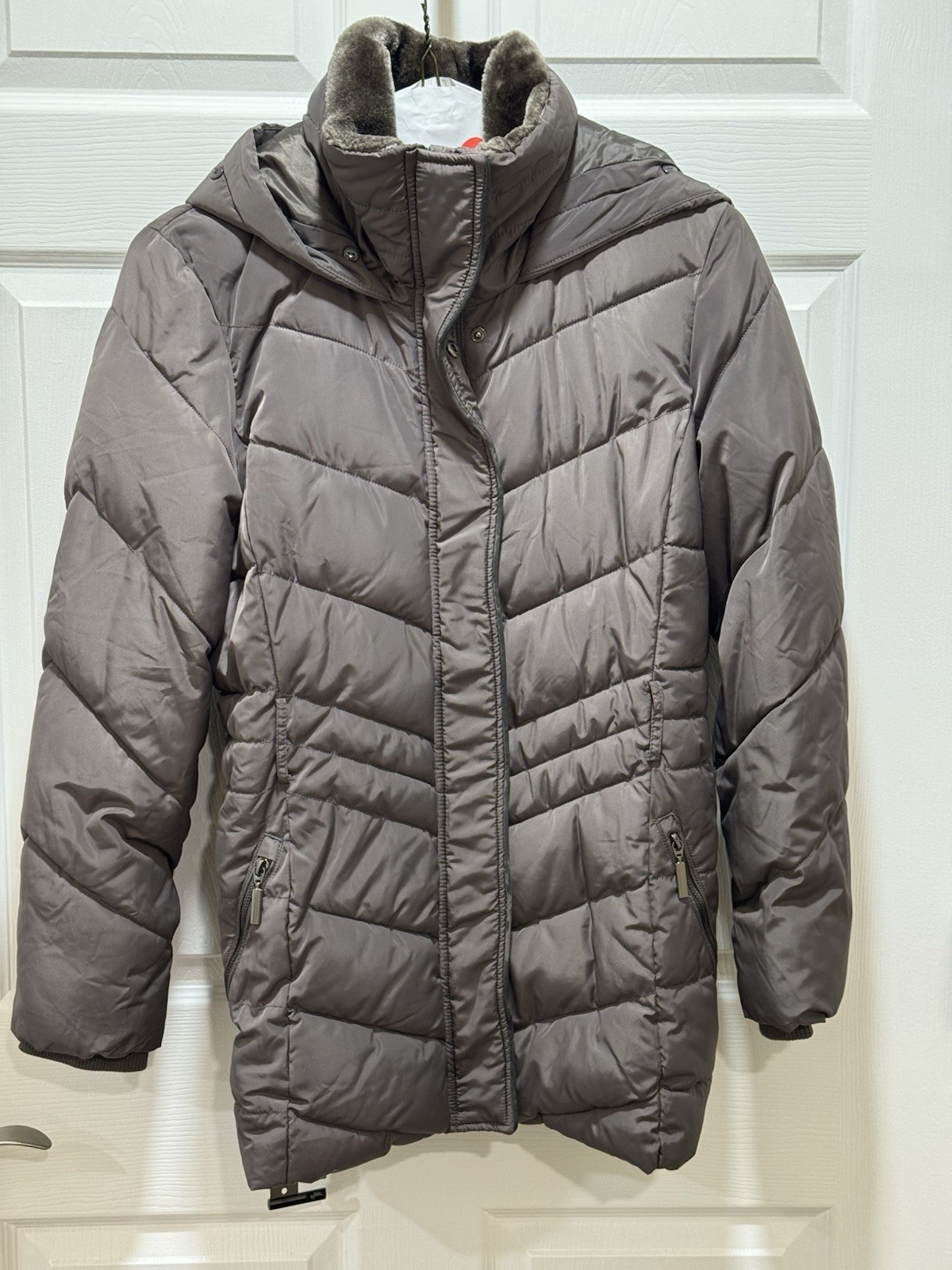 Wallis Women’s Petite Bronze Hooded Overcoat Size 8-10