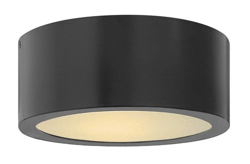 Luna 8"W Satin Black Cylindrical LED Outdoor Ceiling Light - Picture 2 of 3
