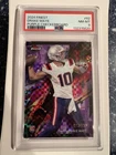 2024 Topps Finest  Drake Maye #62 Purple Checkerboard Refractor /150 (RC) PSA 8