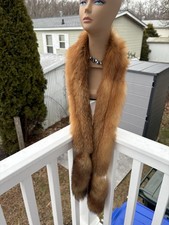 Real Fox Fur Red Fox Boa Scarf Fling Neck Warmer Wrap New item Made in USA