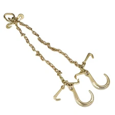 Tow Chain G70 5/16 "X3Ft V-Chain W/ 8" Medium J Hooks T- Hook w/Grab Hooks