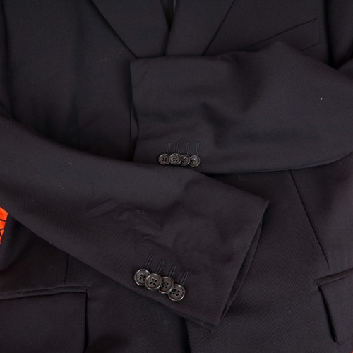 CORNELIANI Mens Single Three Buttons Breasted Black Classic Wool Blazer Size 48 - Picture 5 of 18