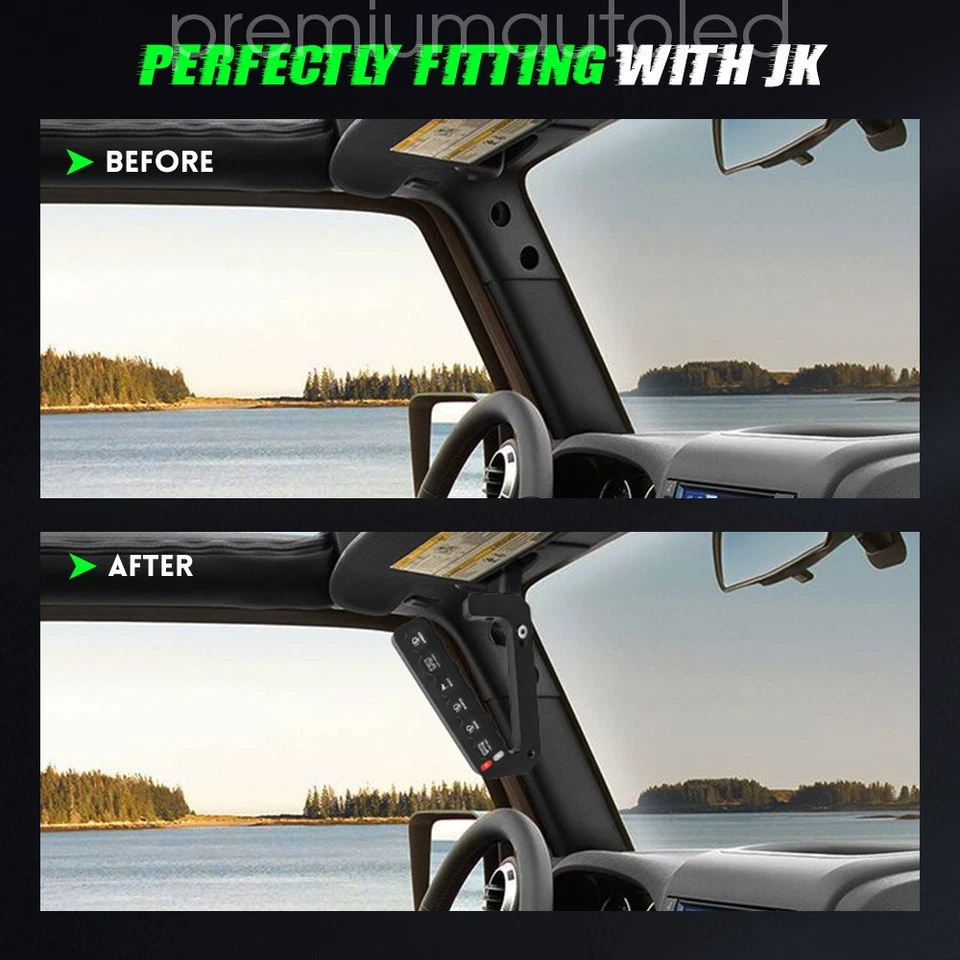 Ajuste para Jeep Wrangler JK JKU 2007-2018 mango de agarre pilar A panel de interruptor de 6 velocidades Foto 3 de 4