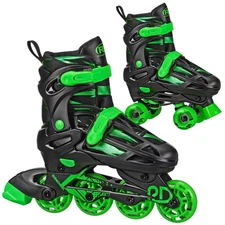 Roller Derby Green Wire Kids' Inline-Quad Combo Skates - Black/Green (12-2)
