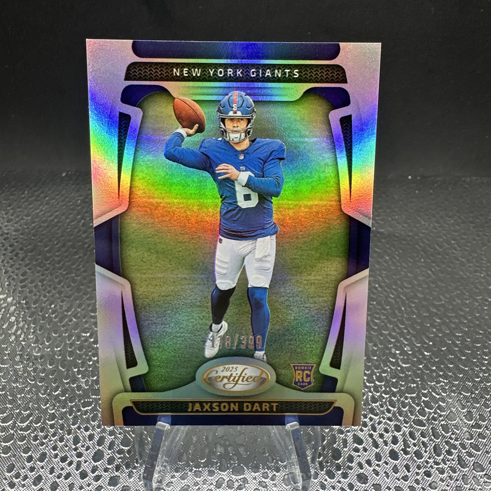 Jaxson Dart 2025 Panini Certified Silver Mirror /399 (RC) #150 Giants