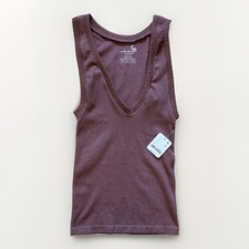 Intimately Free People NWT Clean Slate Tank Top Womens M Brown Seamless Ribbed