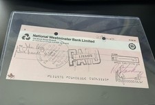 BEATLES- RINGO STARR & NEIL ASPINALL SINGED CHECK 1973