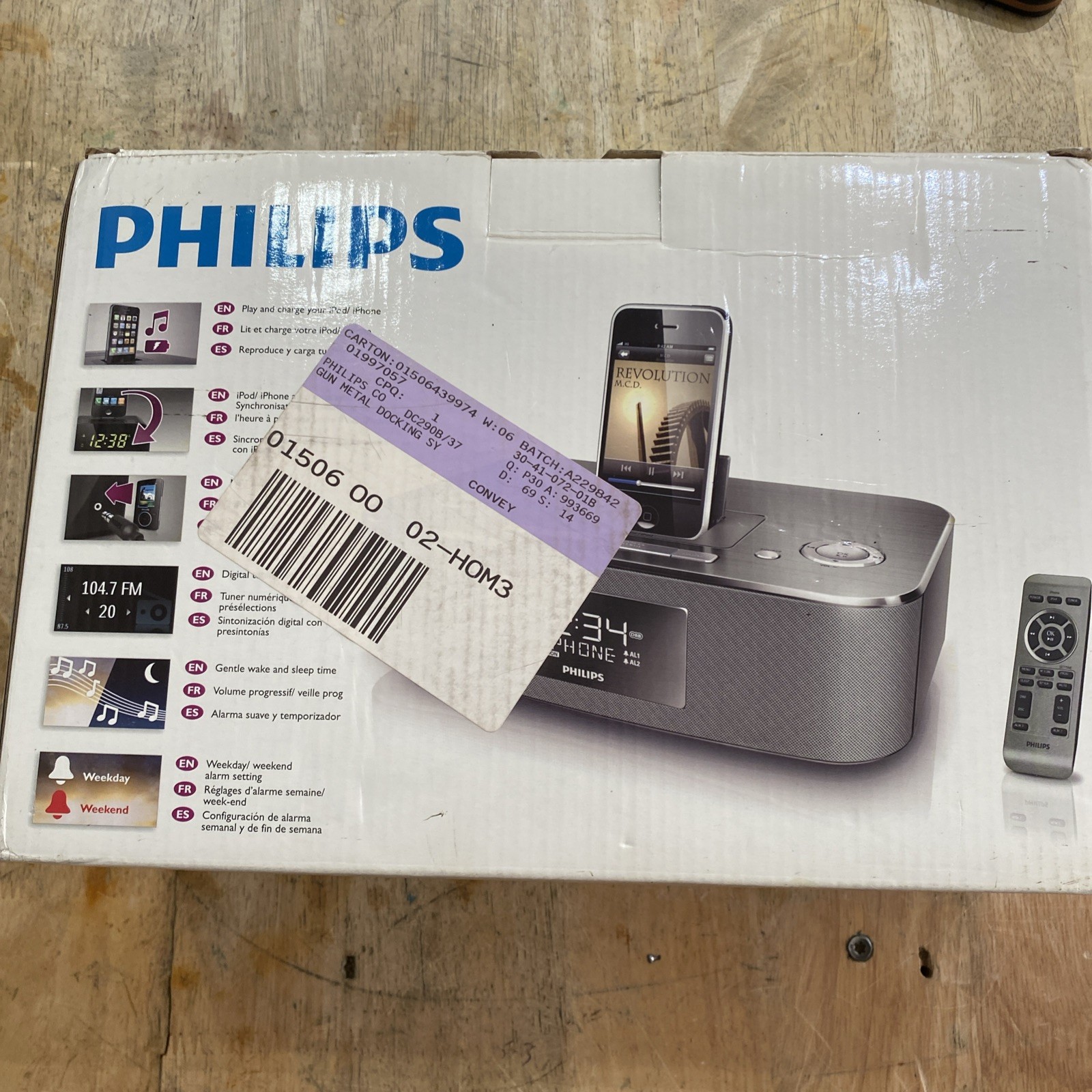 Best Philips DC290B/37 iPod iPhone Docking Alarm Clock Radio Speaker System