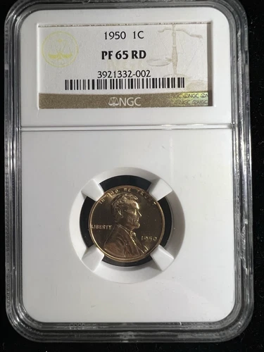 1950 Lincoln Wheat Cent PF65 RED NGC Low Proof Mintage
