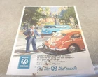 1960s ? VW Volkswagen BEETLE & KOMBI Factory Dealer POSTCARD