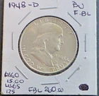 1948-D Benjamin Franklin Half Dollar BU Full Bell Lines
