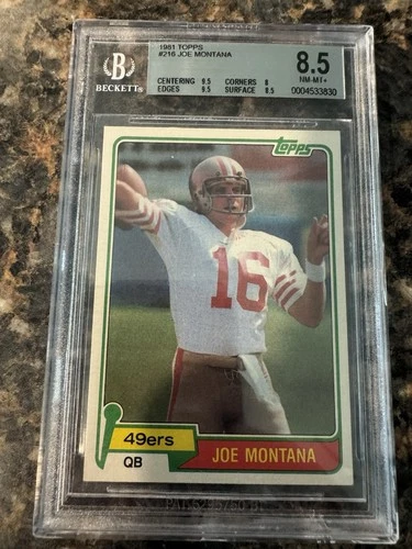 1981 Topps Joe Montana Rc #216 Bgs 8.5 9.5 Centering & Edges 🔥🔥great Eye...