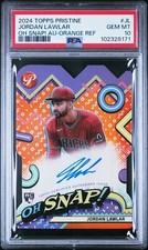 2024 TOPPS PRISTINE OH SNAP! AUTOS ORANGE REFRACTOR JORDAN LAWLAR 17/25 PSA 10