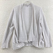 Gap Womens Sz Large Beige Cream LS Open Cardigan Sweater Layers Baggy