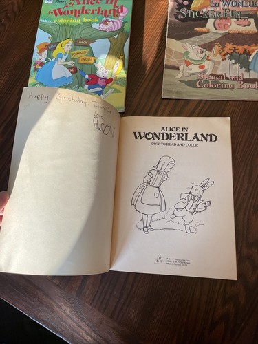 Vintage Alice in Wonderland Sticker Fun Book Coloring Read Lot Of 3 - Picture 6 of 8