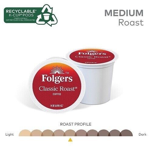 Folgers Classic Roast Coffee, Medium Roast Coffee K-Cup Pods, 96 Count - Picture 2 of 5