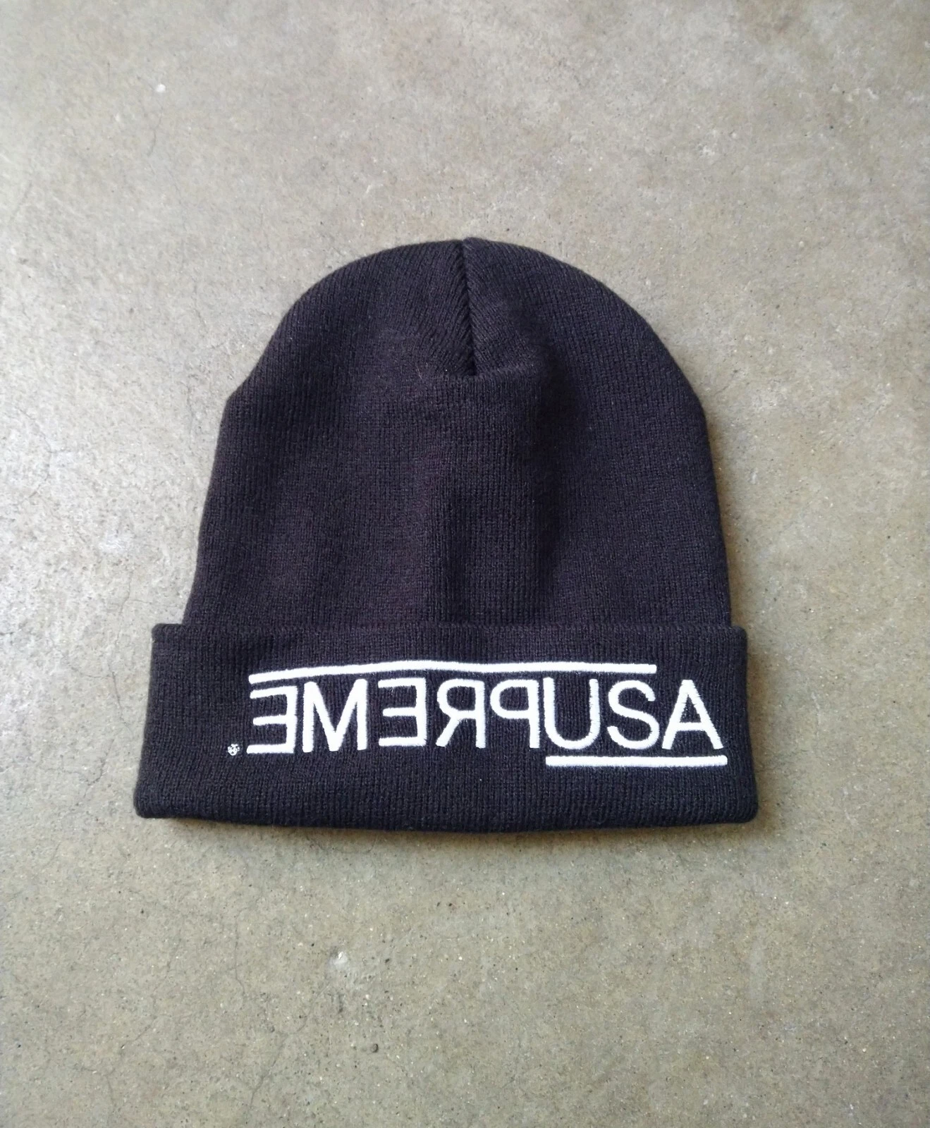 Casquette chapeau en tricot acrylique SUPREME Overdye Beanie noir blanc SS21