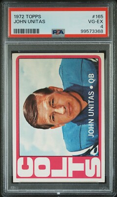 1972 Topps Football JOHNNY UNITAS #165 Baltimore Colts PSA 4