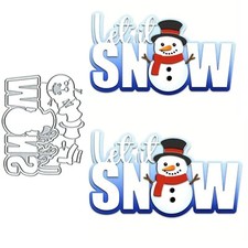 Let It Snow Snowman Metal Die Cuts for Card Making,Christmas Snowman Card Cut...