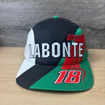 Vintage Nascar Hat Cap Snap Back Black Bobby Labonte Racing 50th Anniversary