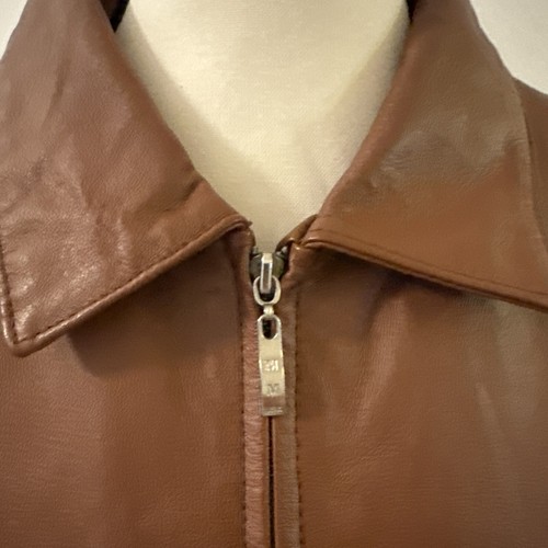 Chaqueta Michael Michelle Marrón Cuero Genuino Para Mujer Talla Mediana Nueva Sin Etiquetas - Imagen 2 de 11
