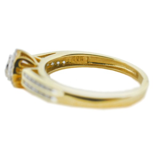 10k Yellow Gold Marquise Diamond Center with Side Diamonds Engagement Ring .48ct - Picture 7 of 9