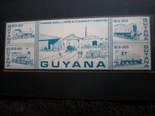 1 Block ZDr. postfrisch GUYANA . EISENBAHN Oldtimer Bahnhf