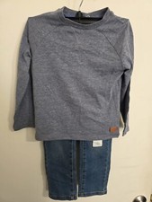 New Seven 7 For All Mankind Boys 2 Piece Set Size 4T Blue Jeans  Tee Shirt NWT