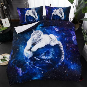 Galaxy Animal Duvet Cover Set Twin Full Queen King Size Tiger