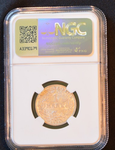 1915 D GERMANY MARK Silver Coin NGC MS 62 - Picture 4 of 4