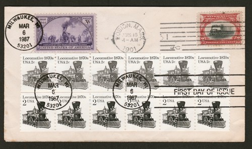 1901 Empire State Express Train Cover Re-Mailed FDC 1987 2226a Locomotive